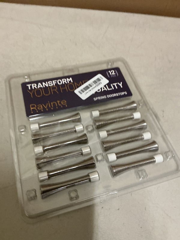 Photo 1 of Ravinte Door Stoppers, 12 Pack Spring Door Stops with Rubber Bumper, Satin Nickel Door Stoppers for Bottom of Door