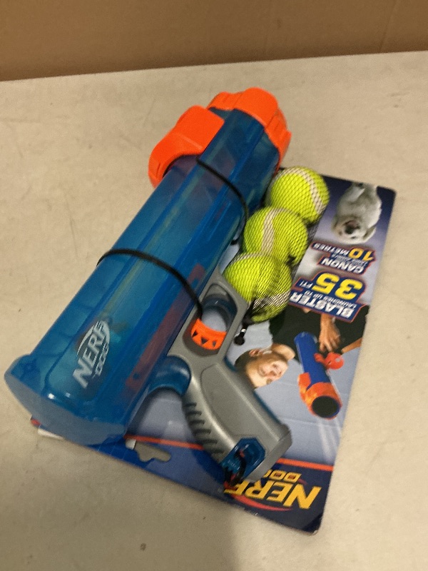 Photo 1 of Nerf Dog Tennis Ball Blaster Dog Toy,12 Inch Translucent Blaster with 3 Balls