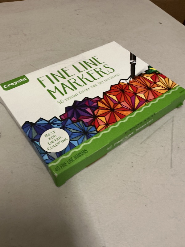 Photo 1 of Crayola Fine Line Markers for Adults (40ct), Skinny Marker Set for Adult Coloring Books, Stocking Stuffer for Teens, Aesthetic Art Supplies, Stress Relief Activity
