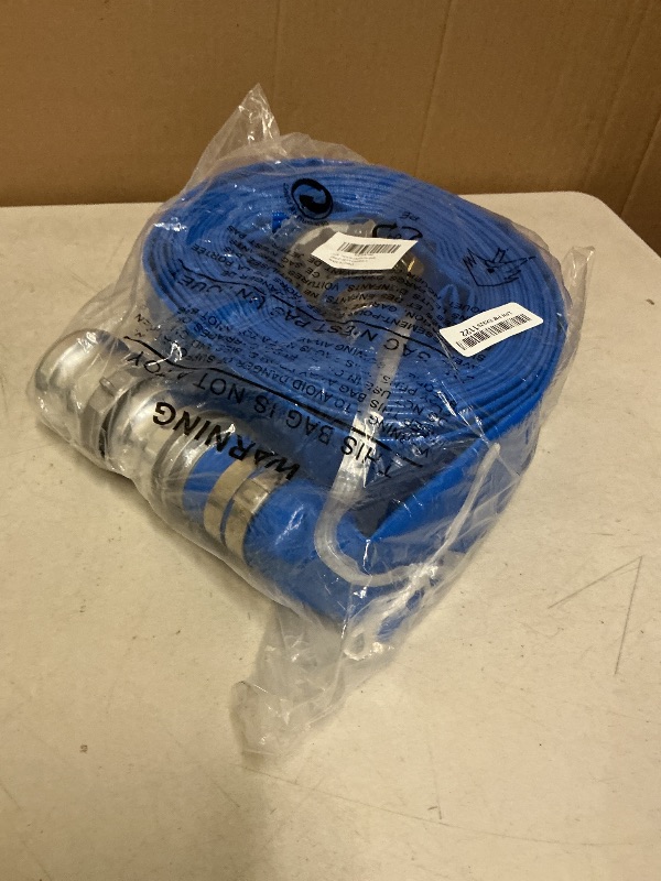 Photo 1 of 2" x 50ft PVC Lay Flat Discharge Hose With Aluminum Camlock C & E Fittings, Cam Lock Fitting Type A included, Heavy Duty Reinforced Pump Backwash Hose Assembly