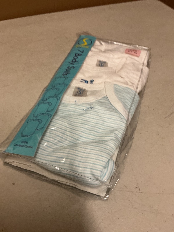 Photo 1 of Spasilk Boys’ Baby Newborn Short Sleeve Lap Shoulder Bodysuits, 7 Pack, 3-9 Months - Blue Bodysuits