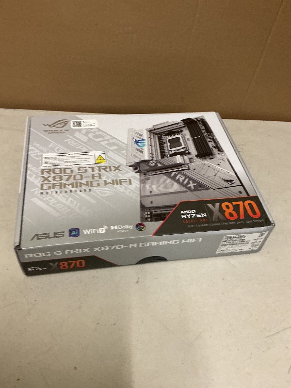 Photo 1 of ASUS ROG Strix X870-A Gaming WiFi AMD AM5 X870 ATX Motherboard 16+2+2 Power Stages, Dynamic OC Switcher, Core Flex, DDR5 AEMP, WiFi 7, 4X M.2, PCIe® 5.0, Q-Release Slim, USB4®, AI OCing & Networking