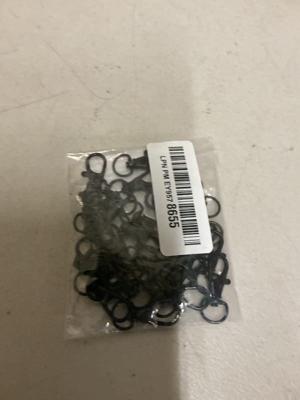 Photo 1 of 50 pcs Swivel Clasps Lanyard Snap Hook,cnomg Metal Swivel Lanyard Snap Hook Lobster Claw Clasp (Black)