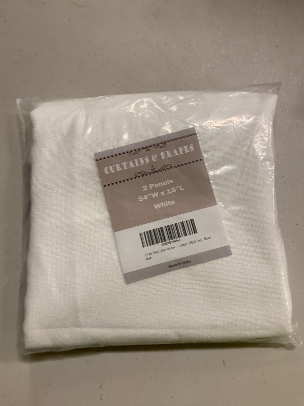 Photo 1 of 2 Pack Faux Linen Valance for Windows Kitchen Living Room Valances Rod Pocket Farmhouse Country Rustic Bathroom Small Window Treatment (54x15 inch, White)