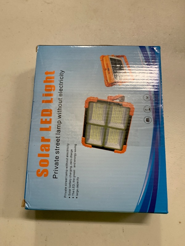 Photo 1 of 100W LED Solar Work Light, 466 LED 10000LM Magnetic Worklight with 5 Modes, 12000mAh Battary Rechargeable, IP66 Waterproof Portable Solar Outdoor Working Light for Emergency, Repair, Camping