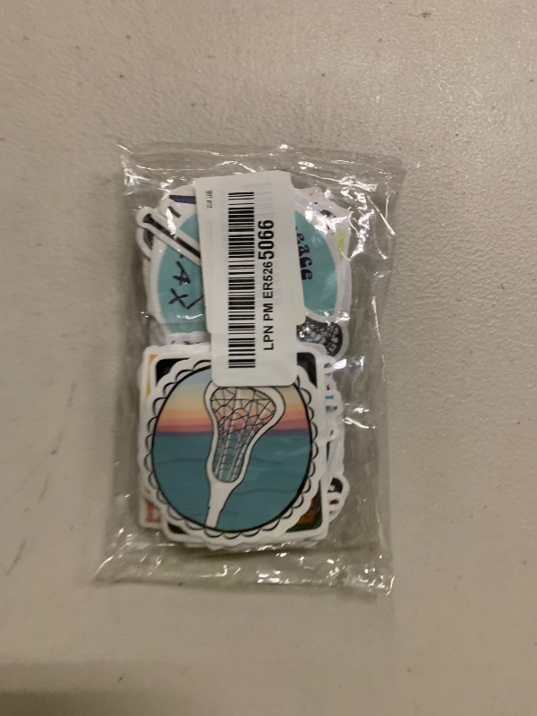 Photo 1 of 100 Pcs Lacrosse Stickers, Vinyl Waterproof Lacrosse Stickers for Water Bottles, Laptop, Notebook, Scrapbook, Luggage, Cell Phone, Helmet, Party Favors