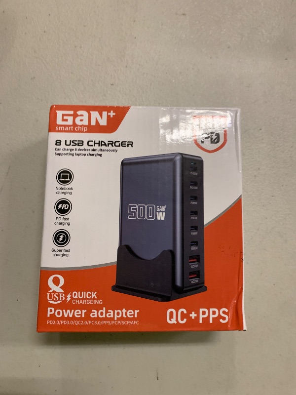 Photo 1 of 500W USB C Fast Charging Station Hub, 8 Port HUB Fast Charging Brick for Multiple Devices,PD PPS 100W Wall Charger Compatible with MacBook Pro/Air/All iPad iPhone 16/15, for HP Dell Lenovo Acer Laptop