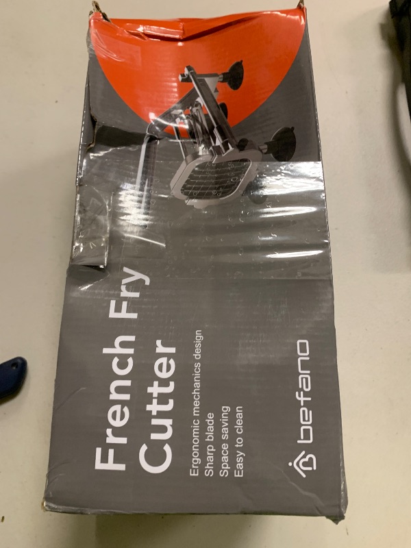 Photo 1 of Befano French Fry Cutter, Stainless Steel Potato Cutter with 1/2 Inch and 1/4 Inch Blades, (Manual Cutter, 1/2 '' & 1/4 '' Blade)