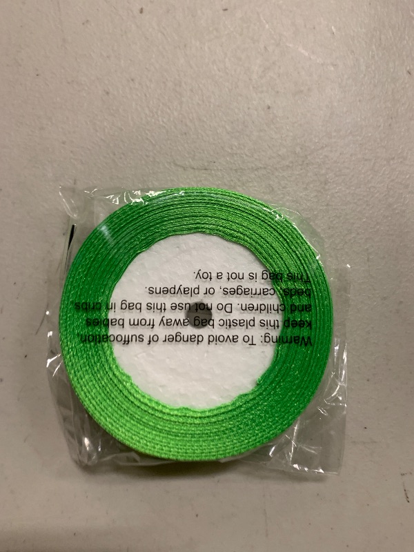 Photo 1 of 1 Inch Fruit Green Satin Ribbon, 25 Yards Craft Satin Ribbon for Gift Wrapping, Flower Bouquets, Christmas, Holiday Handmade Bows and Wedding Party Decoration