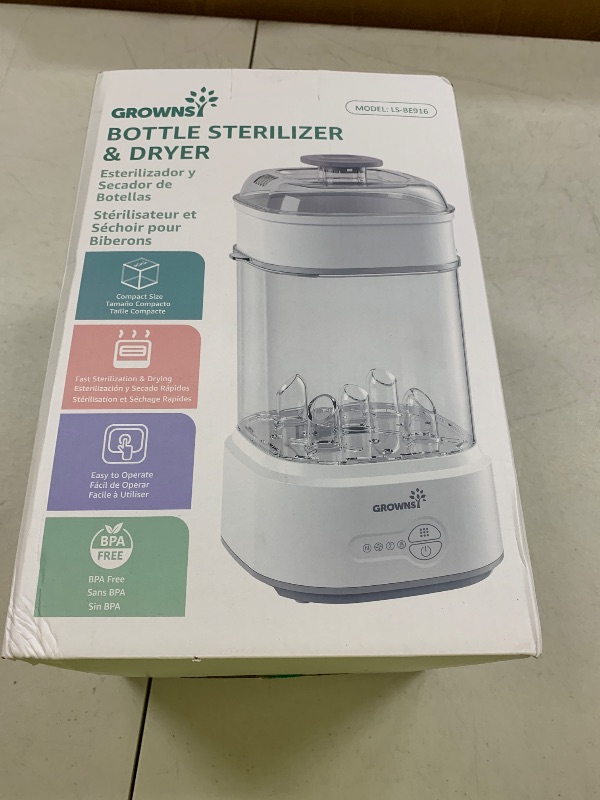 Photo 1 of GROWNSY Bottle Sterilizer and Dryer, Compact Electric Steam Baby Bottle Sterilizer (Esterilizador de Biberones), Bottle Sanitizer for Baby Bottles, Pacifiers, Pump Parts