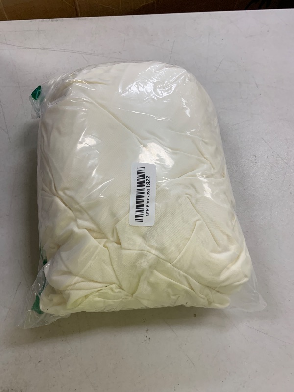 Photo 1 of 1Pack Ivory Rectangle Table Clothes for 6 Foot Tables, Polyester Wrinkle Free Fitted Tablecloths 6ft Stretch Table Cover with Skirt for Wedding, Birthday, Parties, Trade Show, Craft Show