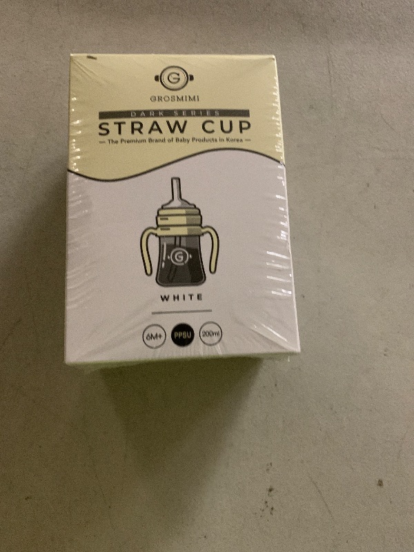 Photo 1 of GROSMIMI Spill Proof no Spill Magic Sippy Cup with Straw with Handle for Baby and Toddlers, Customizable, PPSU, BPA Free 6 oz (White)