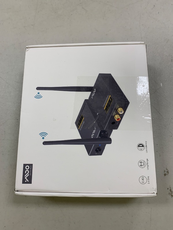 Photo 1 of YMOO 2.4Ghz Wireless Audio Transmitter Receiver,192kHz/24bit HiFi Audio,20ms Ultra Low Latency,320ft Long Range RCA Jack Adapter for Speaker/soundbar to TV/PC/CD Player/Computer/Projector