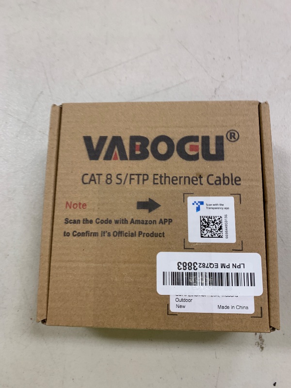 Photo 1 of Cat 8 Ethernet Cable, 25ft Heavy Duty High Speed Internet Network Cable, Professional LAN Cable, 26AWG, 2000Mhz 40Gbps with Gold Plated RJ45 Connector, Shielded in Wall, Indoor&Outdoor