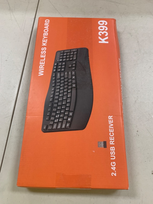 Photo 1 of QUASIO Ergonomic Wireless Keyboard with Wrist Rest, Wave Keys, Comfortable Natural Typing, 2.4GHz Full Size Ergo Wireless Computer Keyboard for Multi-OS, Windows, Mac OS Laptop/PC/Notebook (Black)
