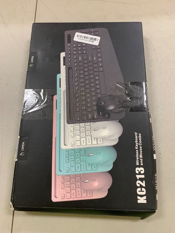 Photo 1 of Wireless Keyboard and Mouse Combo - Full-Sized Ergonomic Keyboard with Wrist Rest, Phone Holder, Sleep Mode, Silent 2.4GHz Cordless Keyboard Mouse Combo for Computer, Laptop, PC, Mac, Windows