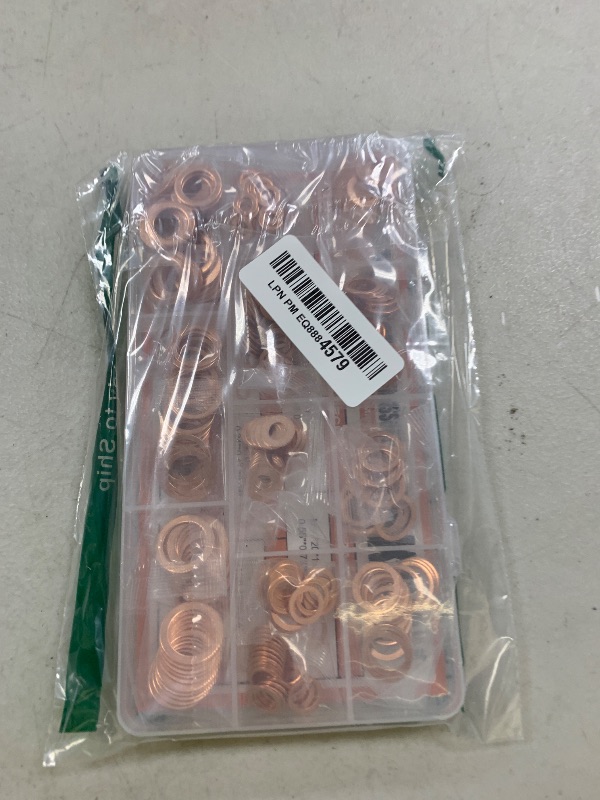Photo 1 of 325 PCS, 10 Sizes, Premium Copper Metric Sealing Crush Washers Assortment Kit, Upgraded Flat Ring Oil Drain Plug Crush Washer Gasket Seal Assortment Set, Banjo Bolt Washer for Automotive, Motorcycles