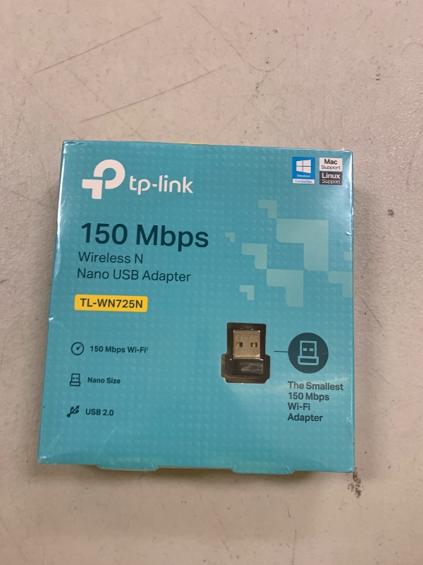 Photo 1 of TP-Link USB WiFi Adapter for PC(TL-WN725N), N150 Wireless Network Adapter for Desktop - Nano Size WiFi Dongle for Windows 11/10/7/8/8.1/XP/ Mac OS 10.9-10.15 Linux Kernel 2.6.18-4.4.3, 2.4GHz Only