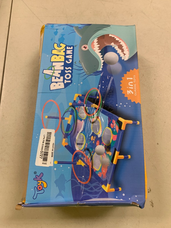 Photo 1 of 3-in-1 Bean Bag Toss Game Toy,Outdoor Toss Game with Stand for Ring Toss,Bean Bags & Balls, Family Party Supplies for Kids,Birthday for Boys,Toddlers Ages 3 4 5 6 Years Old