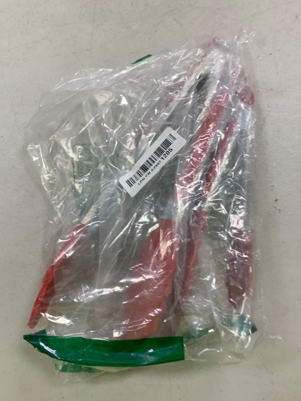 Photo 1 of HOTEC Premium Stainless Steel Locking Kitchen Tongs with Silicon Tips, Set of 3-7", 9" and 12" (Red)