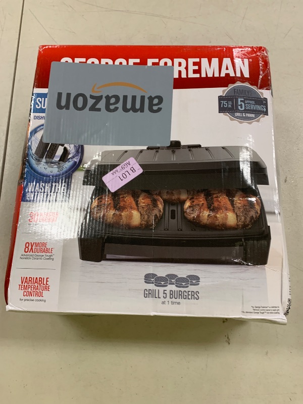 Photo 1 of GEORGE FOREMAN® Contact Submersible™ Grill, 5-Serving Grill - Adjustable Temperature Control, Black Plates, Wash the entire grill