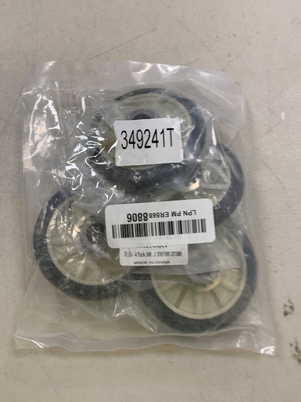 Photo 1 of 4 Pack 349241T Dryer Drum Roller Kit Replacement For Whirlpool, Kenmore, Sears 3397590 AP3098345 349241 3397588 337089