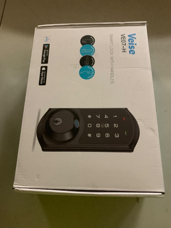 Photo 1 of Veise VE07-H Fingerprint Smart Locks for Front Door with Handle Set, App Control, Keyless Entry Keypad Deadbolt, Digital Electronic Touchscreen, Easy Install, Auto Lock, Matte Black