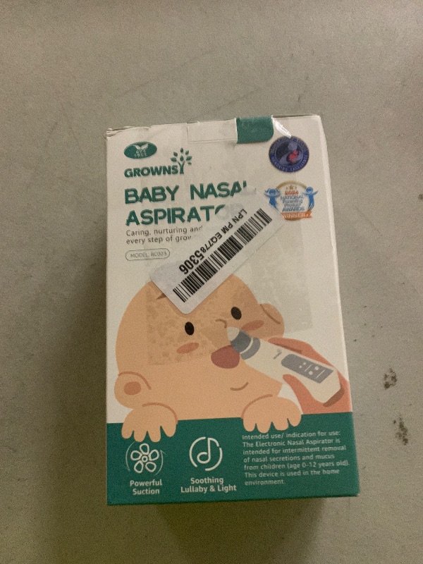 Photo 1 of GROWNSY Nasal Aspirator for Baby, Electric Baby Nose Sucker with Larger Suction Chamber and More Powerful Suction, Automatic Nose Cleaner with Music and Light Soothing Function