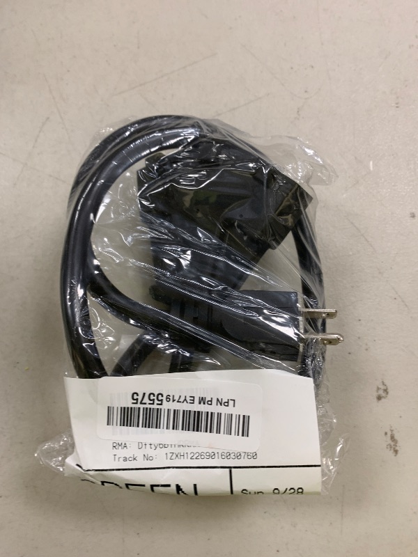 Photo 1 of 3FT 12/3 Outdoor Extension Cord, Heavy Duty 3-Outlet SJTW Indoor/Outdoor Three-Prong Power-Cord 12-Gauge Grounded 15-Amp 1875 Watts