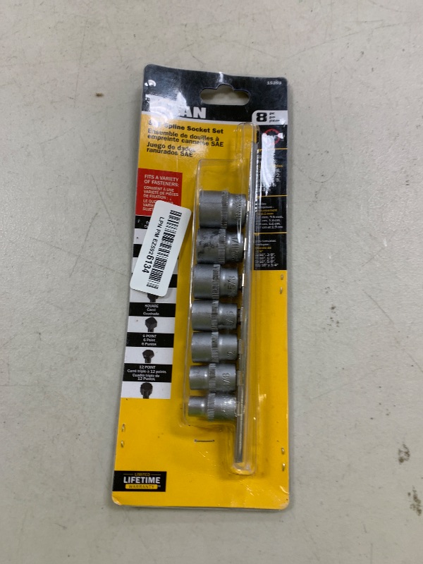 Photo 1 of Titan 15203 8-Piece 3/8-Inch Drive SAE Spline Socket Set