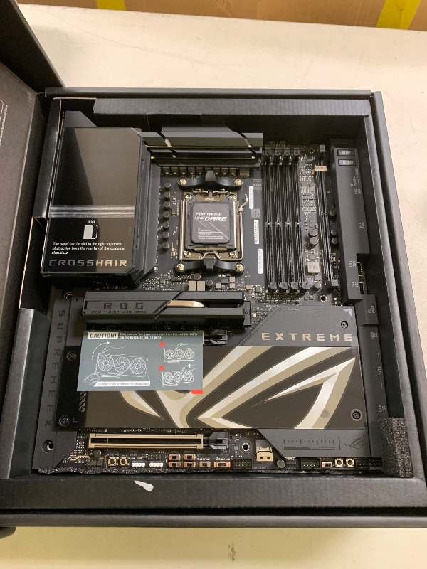 Photo 1 of ASUS ROG Crosshair X870E Extreme AMD X870E AM5 E-ATX Gaming Motherboard – 20+2+2 Power Stages, DDR5, PCIe 5.0, 5X M.2, 5G & 10G LAN, Wi-Fi 7, USB4 Type-C, 5” LCD, AI Overclocking & Networking