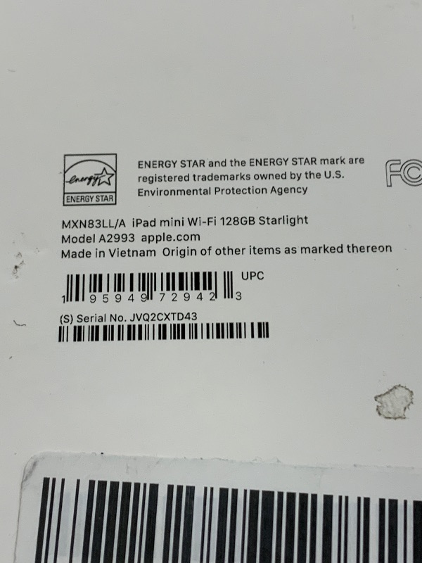 Photo 1 of Apple iPad mini (A17 Pro): Apple Intelligence, 8.3-inch Liquid Retina Display, 128GB, Wi-Fi 6E, 12MP Front/12MP Back Camera, Touch ID, All-Day Battery Life — Starlight