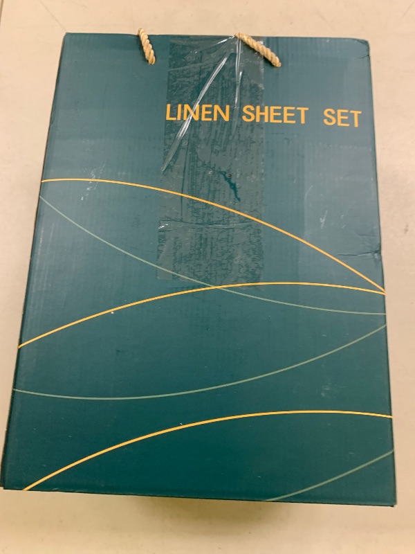 Photo 1 of SONORO KATE 100% French Pure Linen Sheets, Breathable and Durable Linen Sheets, Anti-Tear Linen Bed Sheets, Machine Washable, 16 Inch Deep Pocket - 4 Piece (Aqua, California King)