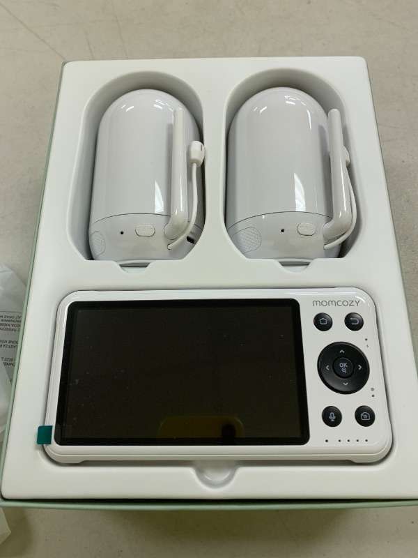 Photo 1 of Momcozy BM04 Smart WiFi Baby Monitor with 2 Cameras, 5'' 1080P Split Screen Video Baby Monitor with Camera and Audio, Clear Night Vision, 5000mAh Battery, 2-Way Audio