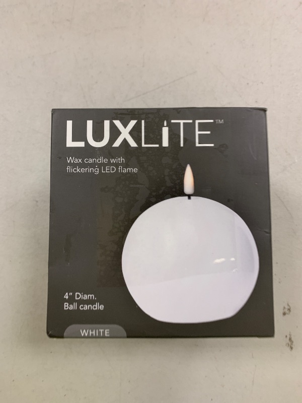 Photo 1 of Abbott Collection Wax LED Flameless Ball Candle - White (4" D)