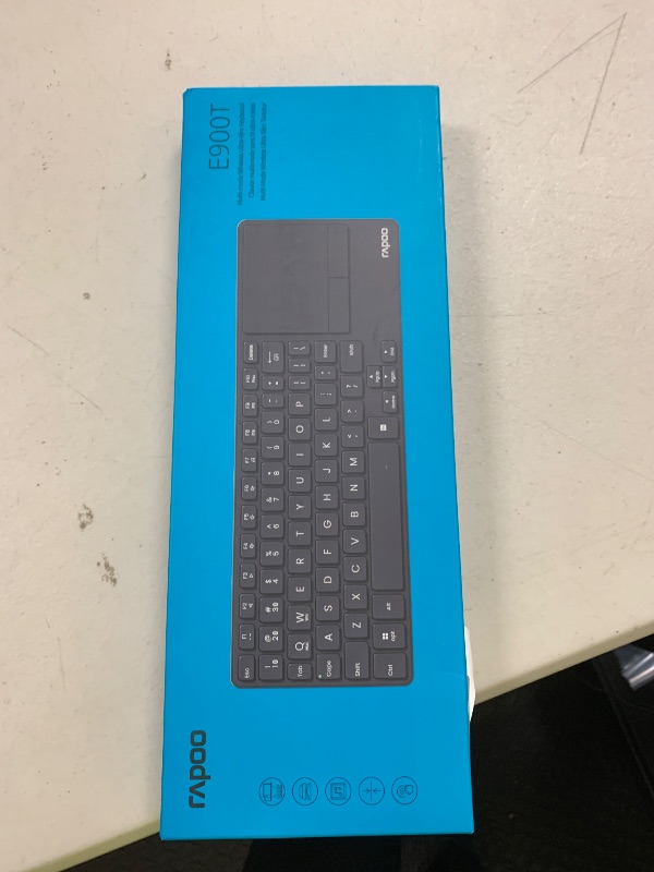 Photo 1 of Rapoo E900T Portable Wireless Keyboard with Touchpad, Multi-Device HTPC Keyboard for PC-Connected TV/Tablet/Steam Deck/Gaming Console/Raspberry Pi/Mini PC - Support Touch Gestures for Windows & Mac