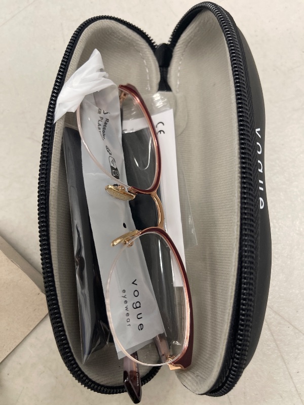 Photo 1 of Vogue Eyewear Women's VO4304 Oval Prescription Eyewear Frames, Top Bordeaux/Rose Gold/Demo Lens, 51 mm