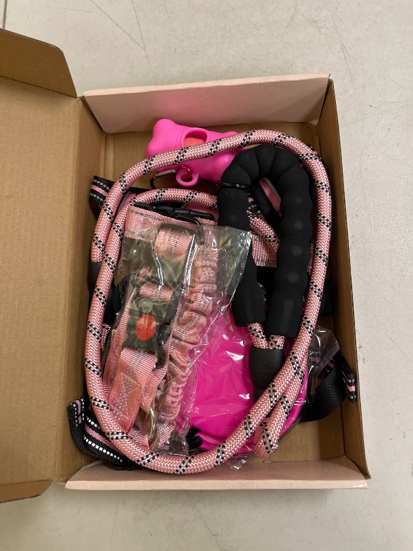Photo 1 of LOBEVE No Pull Dog Harness, Collar & Leash Set | Includes Dog Seat Belt, Collapsible Bowls & Poop Bag Dispenser. Ideal for Training, Walking, Hiking. Fits Small to Large Dogs(Pink-S)
