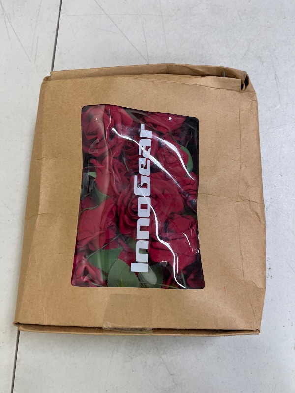 Photo 1 of InnoGear Artificial Flowers, 50 Pcs Dark Red Foam Fake Roses Bulk with Stems for Decoration Celebration DIY Wedding Bouquets Centerpieces Bridal Shower Party Christmas Tree
