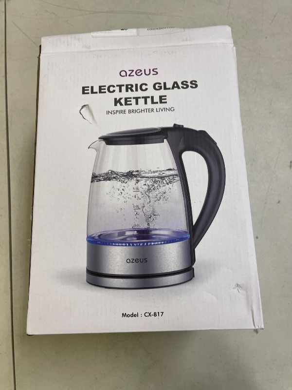 Photo 1 of Azeus 1.8L Electric Kettle CX-817 - Fast Boil, Auto Shut-Off, Boil-Dry Protection, 360° Swivel Base - Stainless Steel Water Boiler for Tea, Coffee, and Hot Water