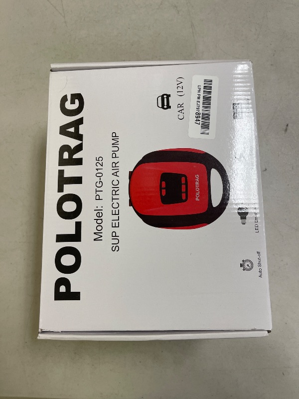 Photo 1 of Polotrag Paddle Board Pump, Sup Pump Electric Portable with Auto-Off/Deflation, Dual Stage 12V DC Car Connector Air Pump for Inflatables,Kayak and Air Mattress(Red)
