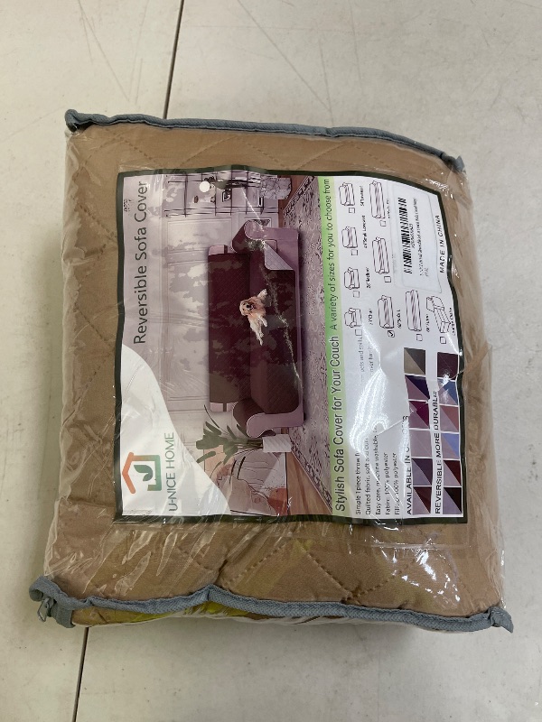 Photo 1 of U-NICE HOME Reversible Sofa Cover Couch Cover for Dogs with Elastic Straps Water Resistant Furniture Protector for Pets Couch Cover for 3 Cushion Couch (Sofa, Light Camel/Beige)