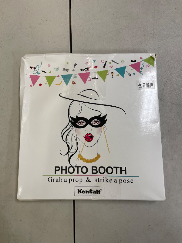 Photo 1 of Konsait Happy Birthday Party Photo Booth Props with Stick or Her Him Funny Birthday Black and Gold Decorations, Happy Birthday Party Favors Supplies for kids Adults Men and Women(49Counts)