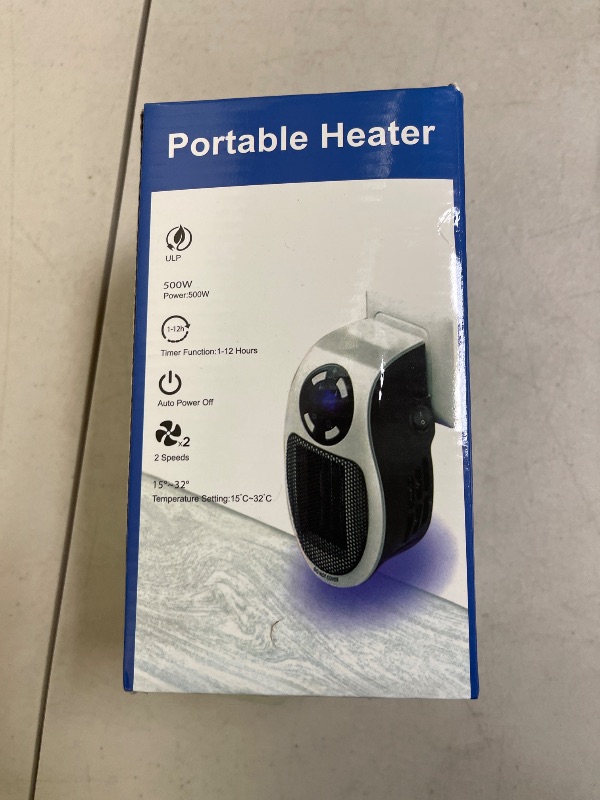 Photo 1 of Plug in Heater for Indoor Use - 2025 Upgraded 500W Ultra Air Heater with Thermal Protection, LED & Timer, Portable Plug in Space Heater Wall Outlet for Bedroom Bathroom