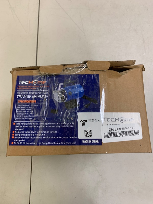 Photo 1 of Pump with Hose, 115V 1/10HP 330GPH Power Water Pump Transfer Drain Pump, with Suction Hose Kit.
