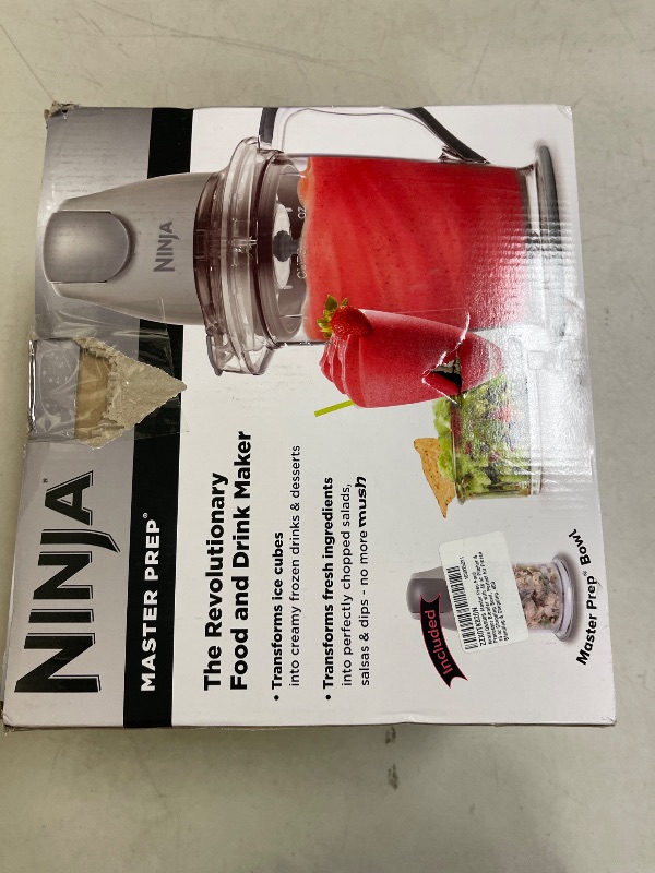 Photo 1 of Ninja 400-Watt Blender/Food Processor for Frozen Blending, Chopping and Food Prep with 48-Ounce Pitcher and 16-Ounce Chopper Bowl (QB900B), Gray