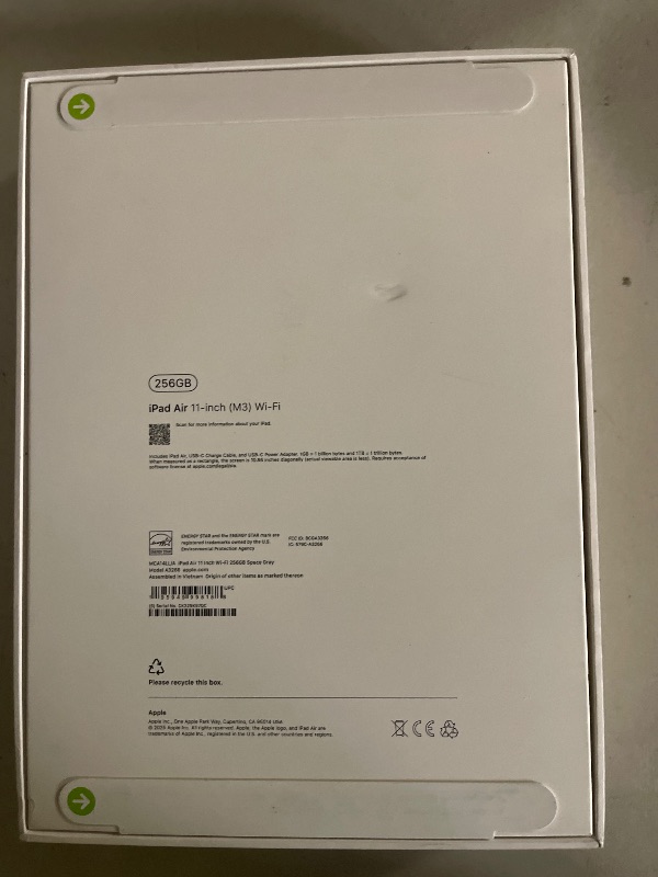Photo 1 of Apple iPad Air 11-inch with M3 chip Built for Apple Intelligence, Liquid Retina Display, 256GB, 12MP Front/Back Camera, Wi-Fi 6E, Touch ID, All-Day Battery Life — Space Gray