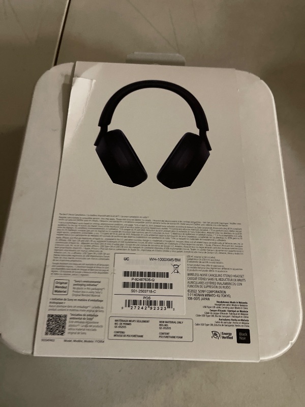 Photo 1 of Sony WH-1000XM5 Premium Noise Canceling Headphones, Auto NC Optimizer, 30-Hour Battery, Alexa Voice Control, Black
