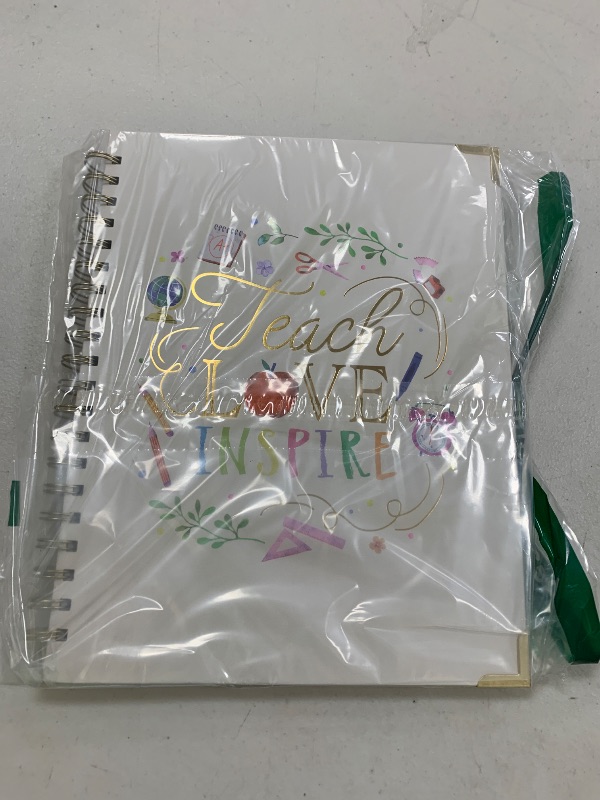 Photo 1 of Teacher Planner 2025-2026 Academic Year, Weekly & Monthly Teacher Lesson Planner from AUG. 2025-JUL. 2026, Storage Pocket, Gold Foil Cover, Monthly Quotes?Stickers, Laminated Tabs?8.5" x 11"?