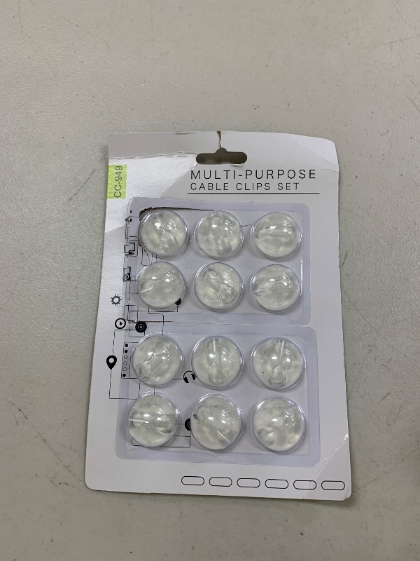 Photo 1 of 12 Pack Cable Clips, Znben Clear Cord Organizer Holder Adhesive Cord Management Charger Wire Holder Clips for Desk, Home, Office, Car, Cubicle, Nightstand